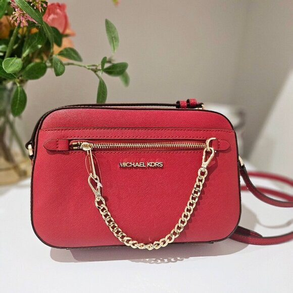 Michael Kors Handbags - Michael Kors Jet Set Large Saffiano Leather Crossbody Bag